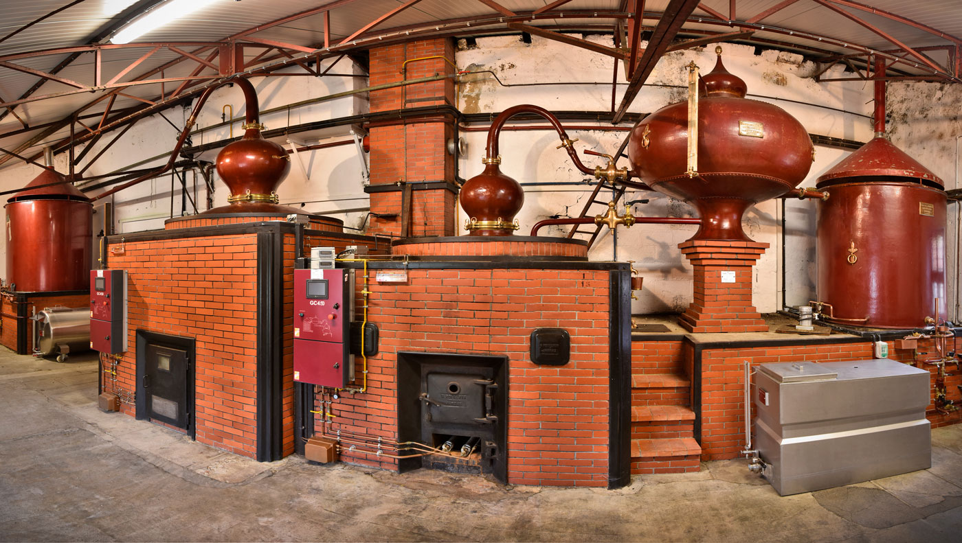 The stills in the distillery